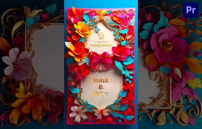 Hindu Wedding Invitation 3D Floral Instagram Story